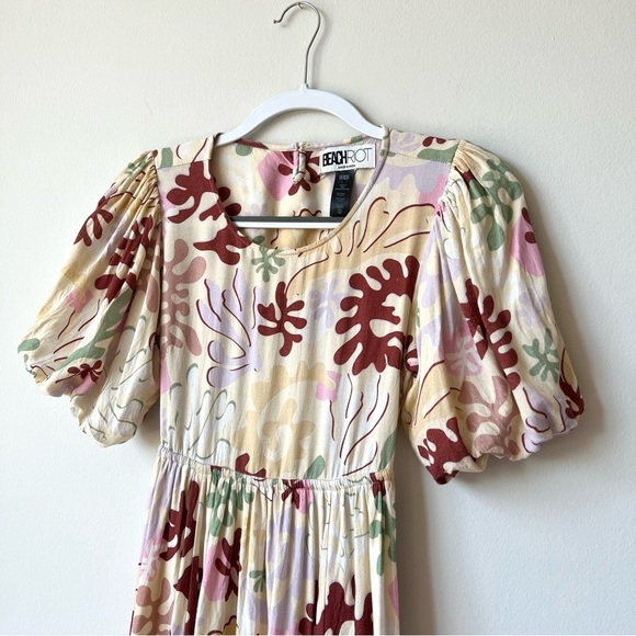 Beach Riot Weston Cutout Puff Sleeve Backless Linen Maxi Dress - Picture 4 of 9